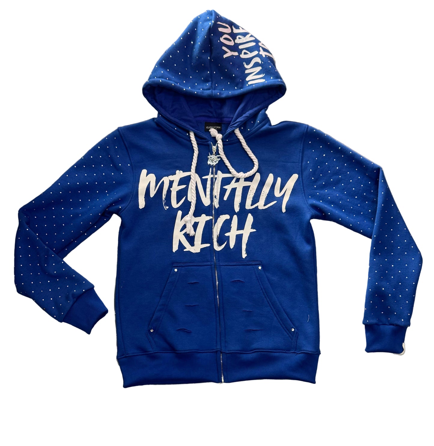 “ NOTHING LIKE YOU”RHINESTONE ZIP UP JACKETS