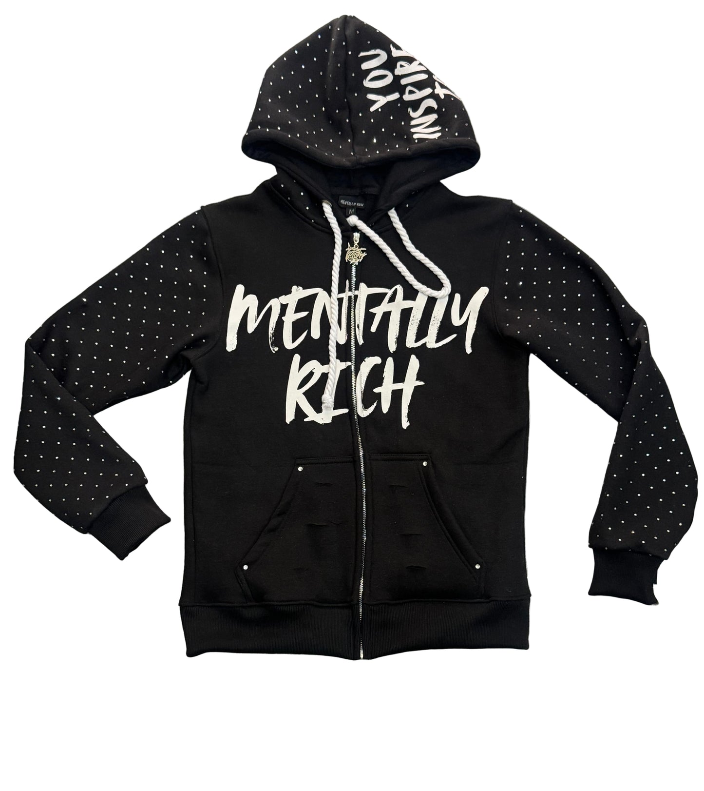 “ NOTHING LIKE YOU”RHINESTONE ZIP UP JACKETS