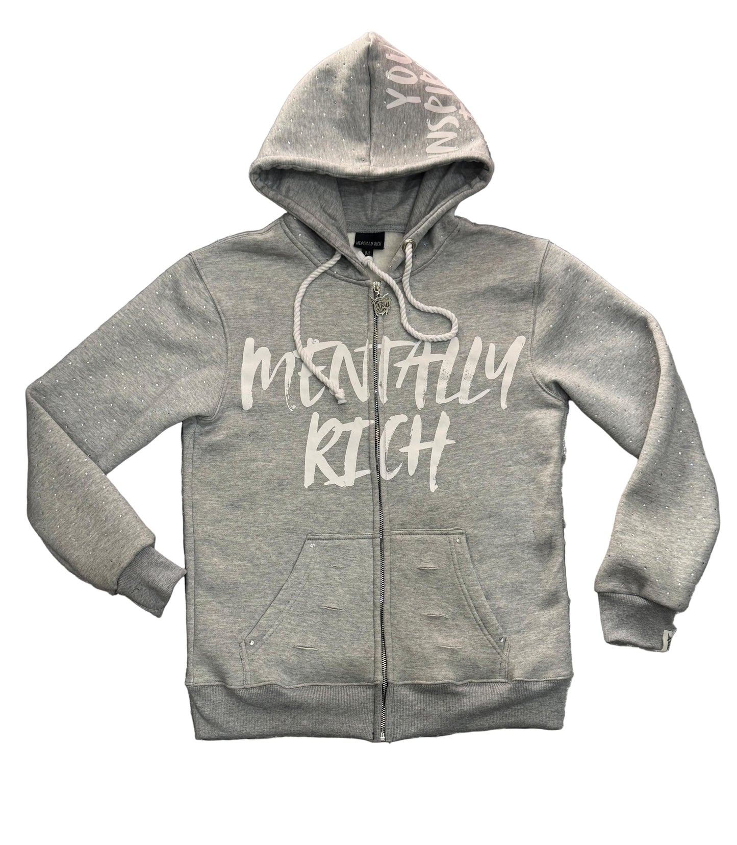 “ NOTHING LIKE YOU”RHINESTONE ZIP UP JACKETS